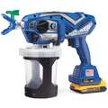 Graco Handheld Paint Sprayer: 32 oz Capacity, 0.2 gpm Max. Flow, Variable, Up to 12 in, 20 VAC