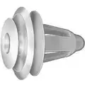 Trim Retainer, 8 mm Dia., 15 mm L, 16 mm Head Dia., White, 25 PK