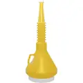 Funnel King Spout Funnel, Material Polyethylene, Fluid Capacity 48 fl oz., Color Yellow, Flow Capacity 48 oz.