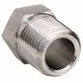 Hex Long Nipple: 316 Stainless Steel, 1/2" x 1/8" Fitting Pipe Size, Male NPT x Male NPT