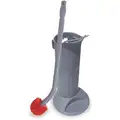 Unger Toilet Brush with Caddy: Nylon, Red, 2 in Brush Lg, Plastic Handle, 26 in Handle Lg