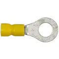 Imperial Vycrimp Vinyl Insulated Ring Terminal, Yellow, 12-10 AWG, Stud Size - Item 1/4-5/16"