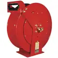 Spring Return Hose Reel: 75 ft (3/4 in I.D.), 500 psi Max Op Pressure, Nickel Plated Steel, Red