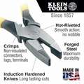 Klein Tools Linemans Plier: Flat, 9-1/2"Overall L, 1-5/8" Jaw L, 1-1/4" Jaw W, 5/8" Jaw Thick