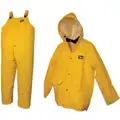 Viking 3-Piece Rain Suit with Jacket/Bib Overall, ANSI Class: Unrated, XL, Yellow, High Visibility: No