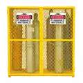 Condor Gas Cylinder Cabinet: Compressed Gas/Liquid Propane Gas, 18 Vertical Cylinders, Steel, Yellow