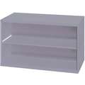 Base Cabinet, Open Face Cabinet Doors, 56-1/2"W x 28-1/2"D x 33-1/2"H, 2 Shelves, Light Gray