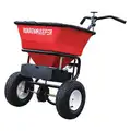 Buyers Products Broadcast Spreader, 100 lb Capacity, Pneumatic Wheel Type, Spinner Drop Type, Fixed T Handle
