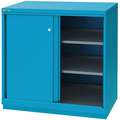 Base Cabinet, Sliding Doors, 40-1/4"W x 22-1/2"D x 41-3/4"H, 3 Shelves, Classic Blue