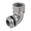 Calbrite Liquid-Tight Connector for Flexible Conduit: 90&deg; Connector, 1/2 in Trade Size, 316 Stainless Steel