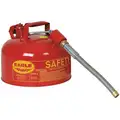 Type II Can, 2-1/2 gal., Flammables, Galvanized Steel, Red