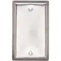 Calbrite Stainless Steel Electrical Box Cover, Box Type: Square, Number of Gangs: 1, 2-7/8" Width