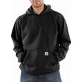 Carhartt Hooded Sweatshirt, Black, 2XL Size, 50% Cotton/50% Polyester, Pullover