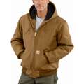 Carhartt Hooded Jacket, 100% Ring Spun Cotton Duck, Brown, Zipper Closure Type, 3XL, Men's