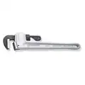 Straight Pipe Wrench, Aluminum, Natural, Jaw Capacity 5", Serrated, Overall Length 36"