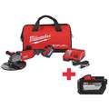 Milwaukee 9" M18 FUEL Cordless Angle Grinder Kit, 18.0 Voltage, 6600 No Load RPM, Battery Included