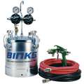 Binks Paint Tank w/Spray Gun: 2.8 gal Capacity, Steel