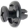Retainer Screw, 8 mm L, 9 mm L, 20 mm, Black, 15 PK