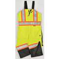 High Visibility Insulated Bib Overalls, 100% Polyurethane-Coated Polyester, Fluorescent Green, L