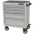 Westward Light Duty Rolling Tool Cabinet with 5 Drawers; 18-1/8" D x 34-1/4" H x 29-7/8" W, Silver