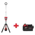 M18 Cordless Job Site Light, 18.0 Voltage, LED, 1100 Lumens, Battery Included
