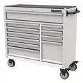 Westward Light Duty Rolling Tool Cabinet with 11 Drawers; 18-7/8" D x 40" H x 45-1/4" W, Silver