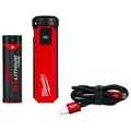 Milwaukee Rechargeable Power Bank, Number of Output Connectors 1, 24" Cable Length, 2,000 mAh