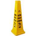 Rubbermaid Safety Cone: HDPE, 36 in x 12 1/4 in x 12 1/4 in Nominal Sign Size, Not Retroreflective, Caution