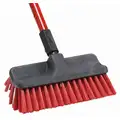 10 "L Recycled PET Long Handle Scrub Brush, Red