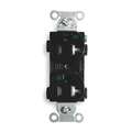 Hubbell Wiring Device-Kellems 20 A, Commercial, Receptacle, Black, Yes Tamper Resistant