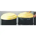 Eagle Polyethylene Drum Cover, Closed Head Snap-On Lid, Yellow, Number of Openings 0, 23" Outside Dia.