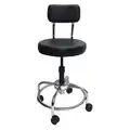 Shopsol Lab Stool with 22" to 26" Seat Height Range and 300 lb Weight Capacity, Black