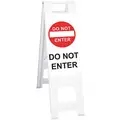 Plasticade Barricade Sign: 45 in Overall Ht, 13 in x 45 in, Engineer, Reflective, Unrated with Signage, Sand