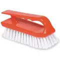 Iron Style Scrub Brush, 4-7/10" Handle Length, 1-1/2" Trim Length, 3" Brush Width, Bristle Color: White