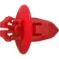 Trim Retainer, 9 mm Dia., 13 mm L, 17 mm Head Dia., Red, 10 PK