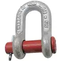 Crosby Anchor Shackle, Carbon Steel Body Material, Alloy Steel Pin Material, 1/2" Body Size, 5/8" Pin Dia.