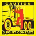 Sign - Tractor 3-Point Contact Label- 3" X 3"