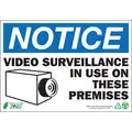 Recycled Plastic Video Surveillance Sign with Notice Header, 7" H x 10" W