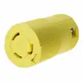 Hubbell Wiring Device-Kellems 30 Amp Industrial Grade Locking Connector, L5-30R NEMA Configuration, Yellow