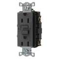 Hubbell Wiring Device-Kellems 15 AA Commercial Receptacle, Black; Tamper Resistant: No