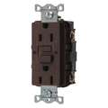 Hubbell Wiring Device-Kellems 15 AA Commercial Receptacle, Brown; Tamper Resistant: No
