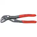 V-Jaw Push Button Tongue and Groove Pliers, Dipped Handle, Max. Jaw Opening: 1-1/4", Jaw Width: 7/8"