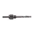 Hole Saw Arbor: Standard, 1/2"-20 Thread Size, Round with Flats Arbor Shank, Includes Pilot Bit