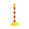 Mr. Chain Heavy Duty Stanchion, Height 41", Yellow and Magenta, Post Material U V Inhibited Polyethylene