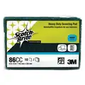 Scotch-Brite Scouring Pad: 6 in Lg, 9 in Wd, Synthetic Fiber, Green, 10 PK
