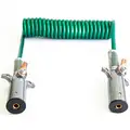 Sureflex 12 ft. Single Pole Liftgate Cord, Coiled, 4 AWG, Metal Plugs, Green