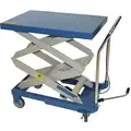 Mobile Manual Lift, Manual Push Scissor Lift Table, 660 lb. Load Capacity, Lifting Height Max. 47-13