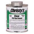 Clear Pipe Cement, Heavy Bodied, Size 16 oz, For Use With PVC Pipe