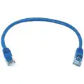 Voice and Data Patch Cord: 5e, RJ45, 1 ft Lg - Patch Cord, Blue
