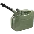 Gas Can, Cold Rolled Steel, 2.64 gal, 10 L Capacity, 11" Height, 13 1/2" Length